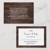 Rustige vrijgezellenfeest met houten kaart label (Voorkant / Achterkant)