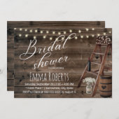 Rustige Vrijgezellenfeest met wijnloop en houten l Kaart (Voorkant / Achterkant)