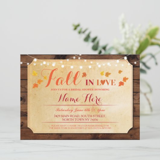 Rustige Vrijgezellenfeest Partij Herfst in Liefde  Kaart (Staand voorkant)