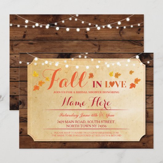 Rustige Vrijgezellenfeest Partij Herfst in Liefde  Kaart (Voorkant / Achterkant)