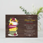 Rustige Vrijgezellenfeest Tea Party Rozen & Sunflo Kaart (Staand voorkant)