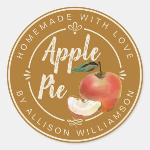 Rustige Vuurdoorn Bruine Thuisgemaakte Appeltaart Ronde Sticker