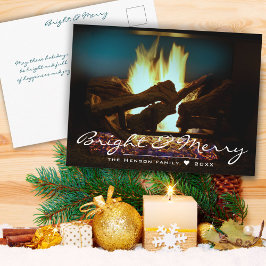 Rustige Vuurhaard Wood Cozy Warm Holiday Briefkaart