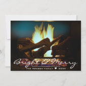 Rustige Vuurhaard Wood Cozy Warm Holiday Card Kaart (Voorkant)