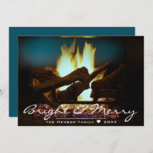 Rustige Vuurhaard Wood Cozy Warm Holiday Card