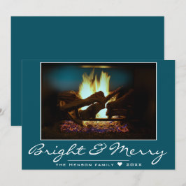 Rustige Vuurhaard Wood Cozy Warm Holiday Card Kaart