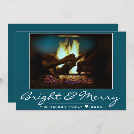 Rustige Vuurhaard Wood Cozy Warm Holiday Card Kaart