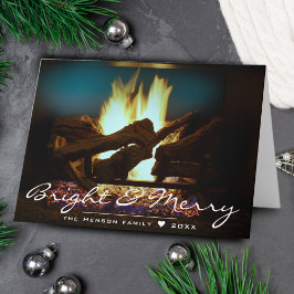 Rustige Vuurhaard Wood Cozy Warm Holiday Card Kaart