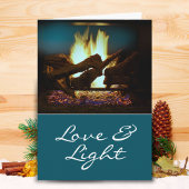 Rustige Vuurhaard Wood Cozy Warm Holiday Card Kaart