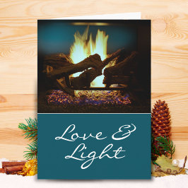 Rustige Vuurhaard Wood Cozy Warm Holiday Card Kaart