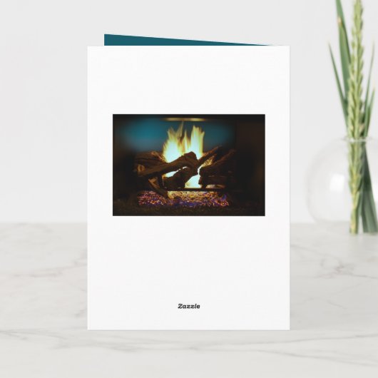 Rustige Vuurhaard Wood Cozy Warm Holiday Card Kaart (Achterkant)