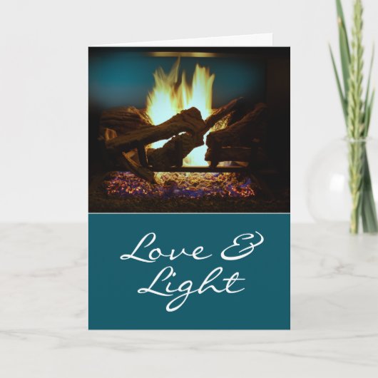 Rustige Vuurhaard Wood Cozy Warm Holiday Card Kaart (Voorkant)