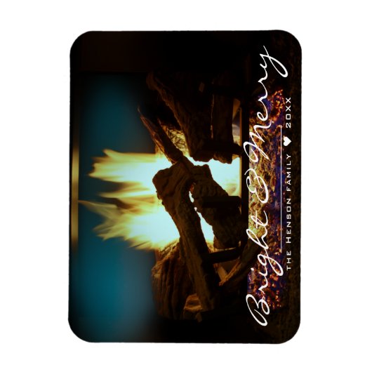 Rustige Vuurhaard Wood Cozy Warm Holiday Magneet (Verticaal)