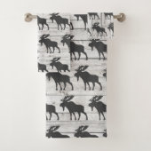 Rustige Wandelende Moose Shiplap Wood Bath Towel s Bad Handdoek (Insitu)