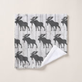 Rustige Wandelende Moose Shiplap Wood Bath Towel s Bad Handdoek (Wasdoekje)