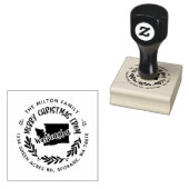 rustige washington kerstmis - retouradres rubberstempel (Gestempeld)