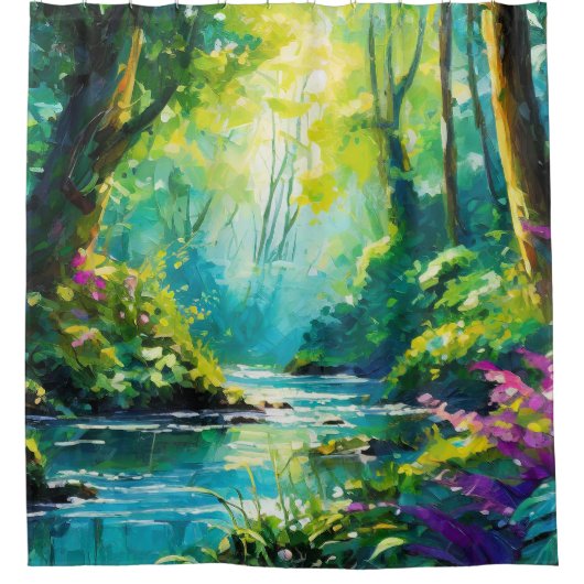 Rustige wateren Serenity Stream Douchegordijn (Voorkant)