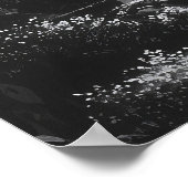 Rustige waterval in het bos - houtskoolkunst poster (Hoek)