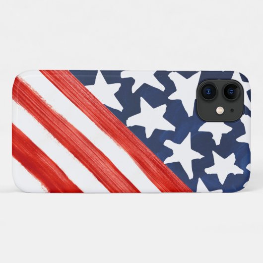 Rustige Waterverf Amerikaanse vlaggen-onafhankelij Case-Mate iPhone Case (Achterkant (horizontaal))