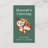 Rustige Waterverf Antipasto Platter catering Visitekaartje (Voorkant)