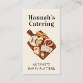 Rustige Waterverf Antipasto Platter catering Visitekaartje (Voorkant)