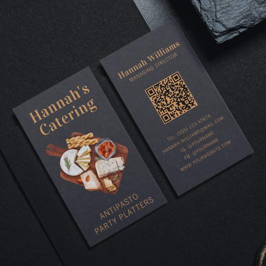 Rustige Waterverf Antipasto Platter catering Visitekaartje