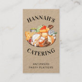 Rustige Waterverf Antipasto Platter catering Visitekaartje (Voorkant)