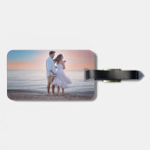 Rustige Waterverf Aqua Lila bladeren Sla de datum Bagagelabel (Achterkant horizontaal)