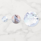 Rustige Waterverf Aqua Lila bladeren Sla de datum  Confetti (Achterkanten)