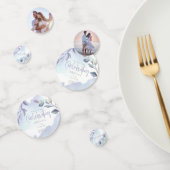 Rustige Waterverf Aqua Lila bladeren Sla de datum  Confetti (Groep)