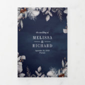 Rustige Waterverf Arctic Fox 3 in 1 Winter Wedding Drieluik Uitnodiging (Cover)