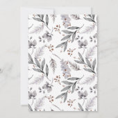 Rustige Waterverf Arctic Fox Winter Navy Wedding Kaart (Achterkant)