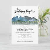 Rustige Waterverf Baby shower Reisberggebergte Kaart (Staand voorkant)