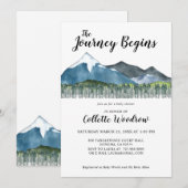 Rustige Waterverf Baby shower Reisberggebergte Kaart (Voorkant / Achterkant)