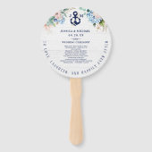 Rustige Waterverf Beach Nautical Floral Wedding Handwaaier (Voorkant)