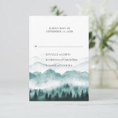 Rustige Waterverf bergbomen RSVP Kaartje (Staand voorkant)