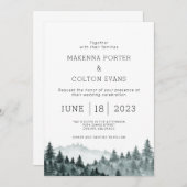 Rustige Waterverf Bergdenbomen Kaart (Voorkant / Achterkant)