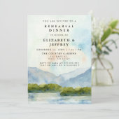 Rustige Waterverf bergen meer repetitief diner Kaart (Staand voorkant)