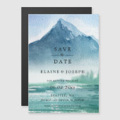 Rustige Waterverf bergen meer sparen de datum (Voorkant / Achterkant)