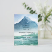 Rustige Waterverf bergen meer sparen de datum Aankondigingskaart (Staand voorkant)