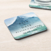 Rustige Waterverf bergen meer sparen de datum Bier Onderzetter (Linkerzijde)