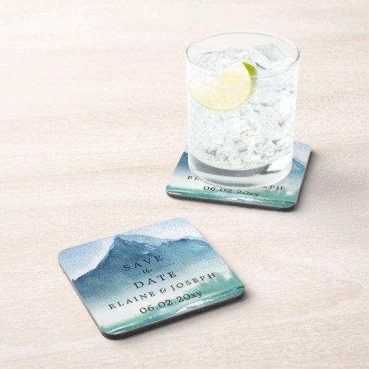 Rustige Waterverf bergen meer sparen de datum Bier Onderzetter