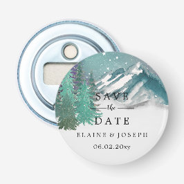 Rustige Waterverf bergen meer sparen de datum Button Flesopener