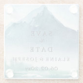 Rustige Waterverf bergen meer sparen de datum Glazen Onderzetter (Achterkant)