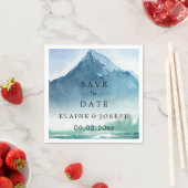 Rustige Waterverf bergen meer sparen de datum Servet (Insitu)