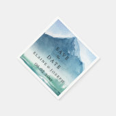 Rustige Waterverf bergen meer sparen de datum Servet (Hoek)