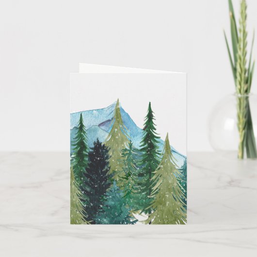 Rustige Waterverf bergen Pine Hartelijk dank (Achterkant)