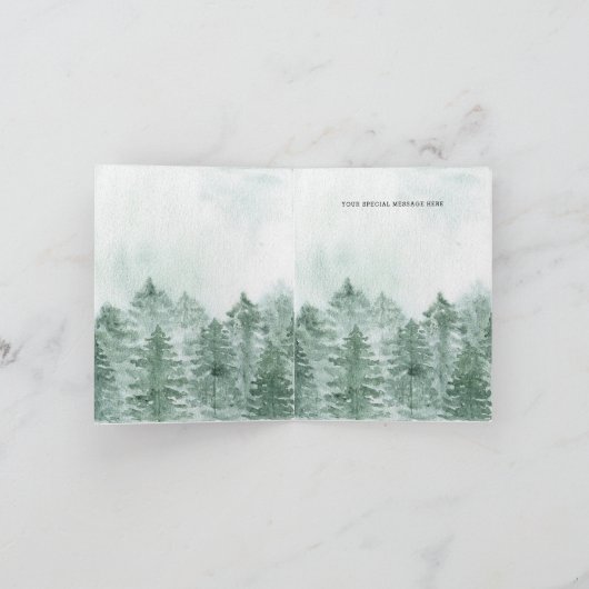 Rustige Waterverf bergen Pine Hartelijk dank (Binnen)