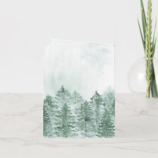 Rustige Waterverf bergen Pine Hartelijk dank (Achterkant)