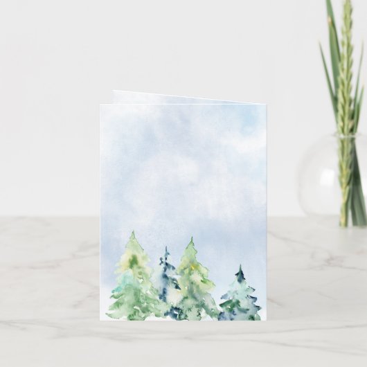 Rustige Waterverf bergen Pine Hartelijk dank (Achterkant)